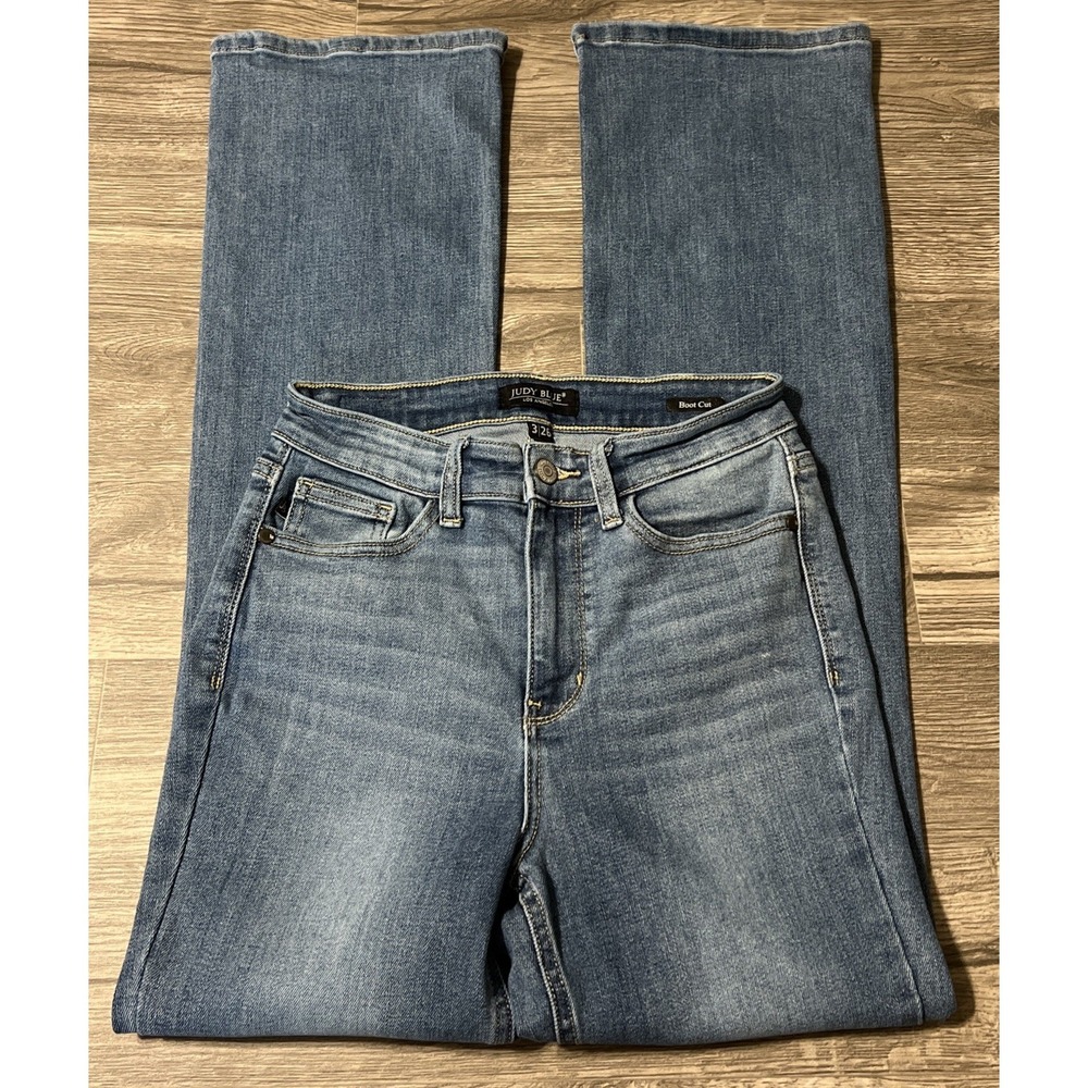 Judy Blue High Waist Classic Contrast Wash Bootcut Jeans Size 3/26 (25x31) - Picture 2 of 10